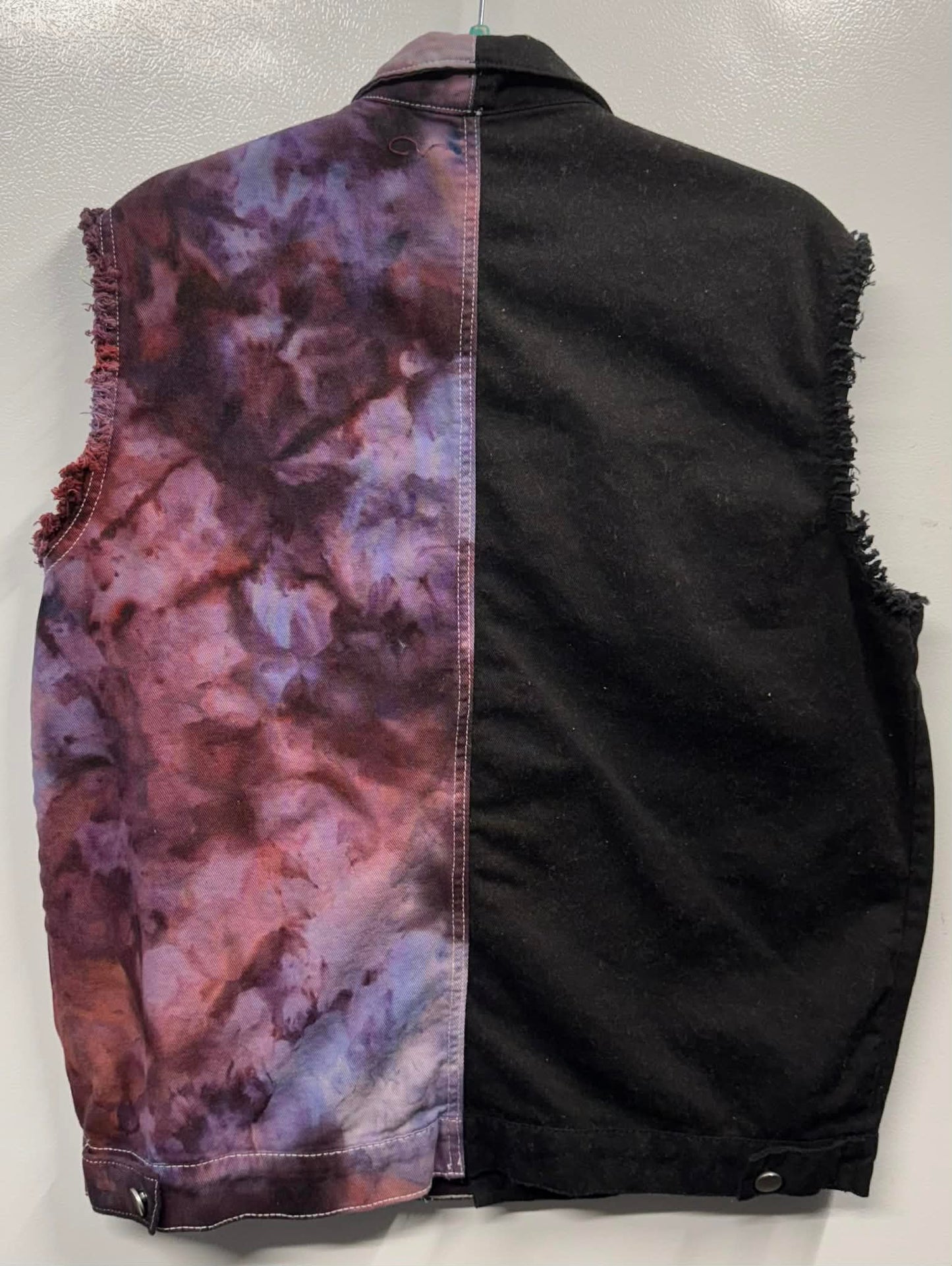 Man's L Denim Vest Half Black