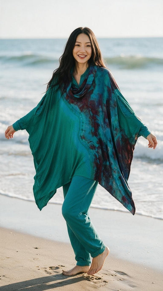 Delicious Aysemetrical One Size Cowl Neck Tunic