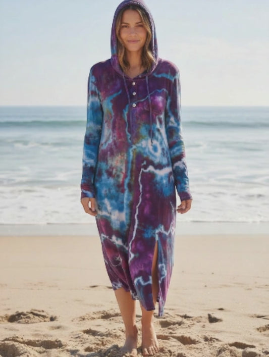 XL Maxi Hoodie Dress with Long Sleeves