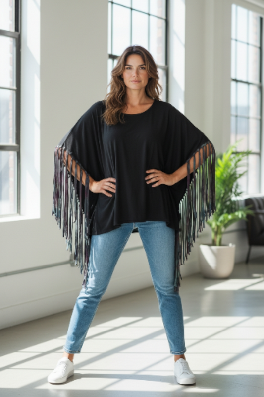 Fringed and Fabulous w/ turquoise, burgundy, purple fringe