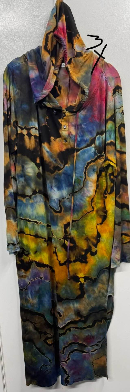 3XL Hoodie Maxi Dress with Long Sleeves