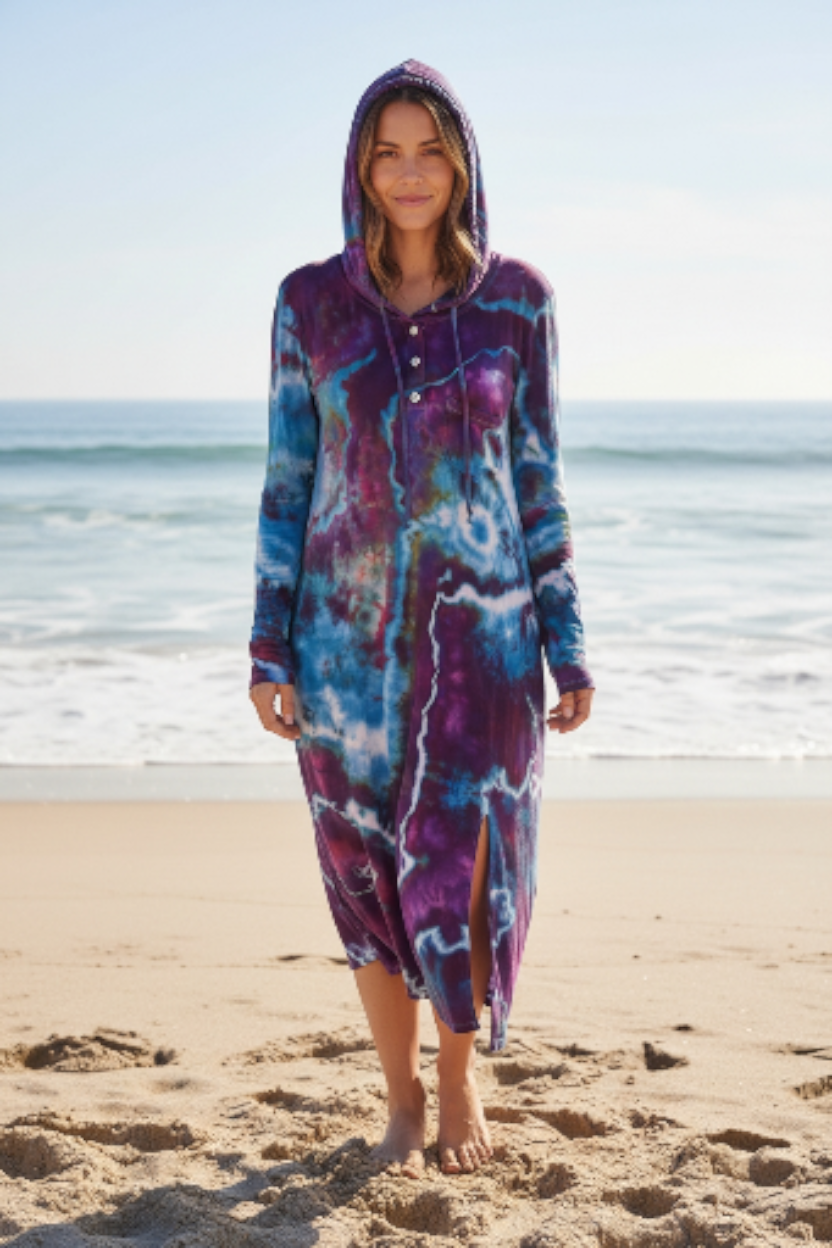 XL Maxi Hoodie Dress with Long Sleeves