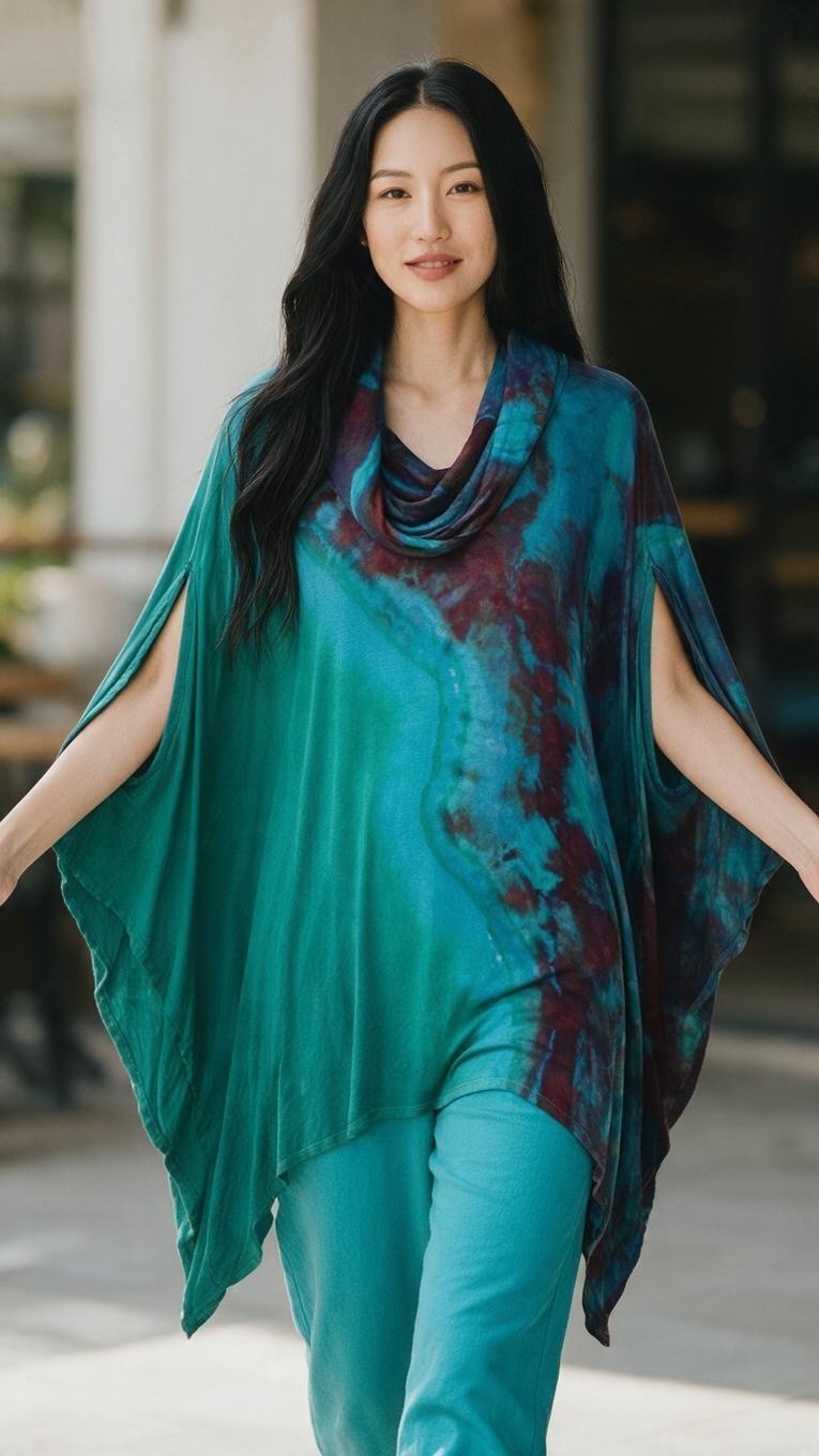 Delicious Aysemetrical One Size Cowl Neck Tunic