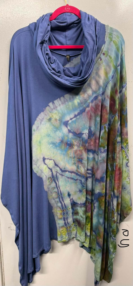 Blue Dream Aysemetrical Cowl Neck Tunic