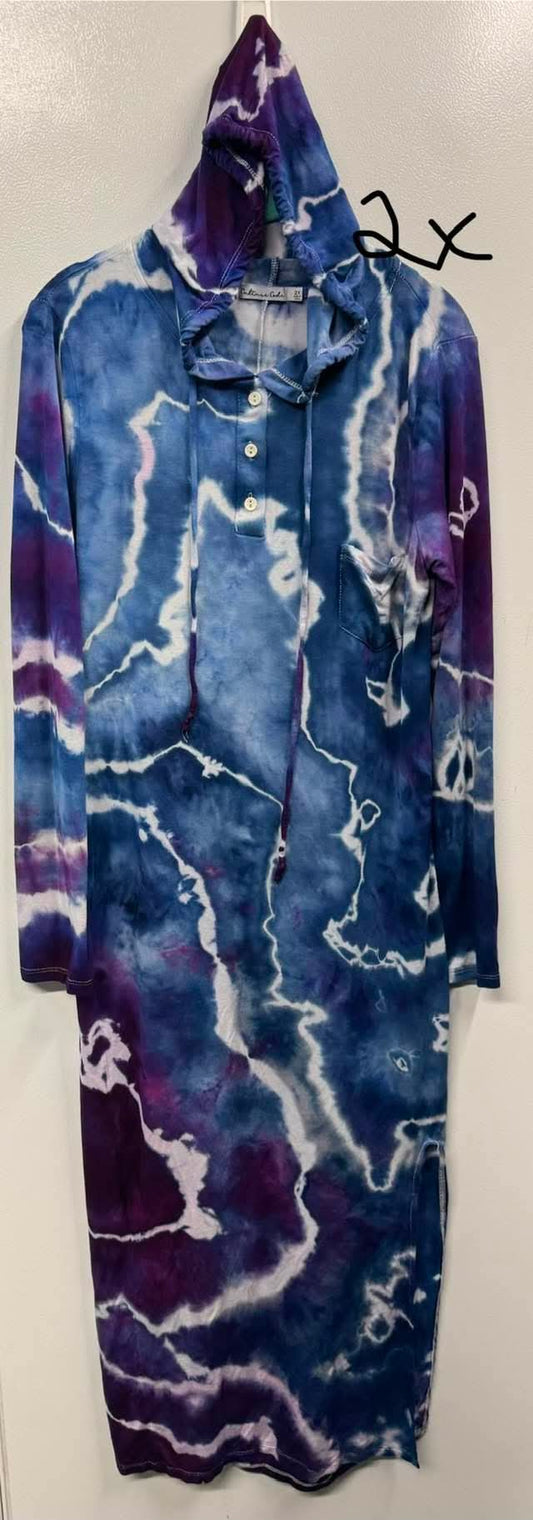 2XL Hoodie Maxi Dress with Long Sleeves